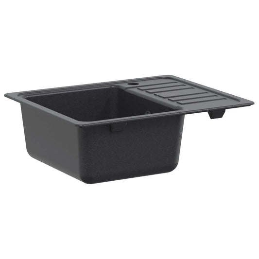 vidaXL Kitchen Sink with Drainer Granite 57.5 x 46 x 28 cm Graphite