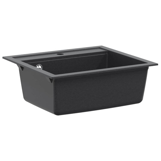vidaXL Kitchen Sink Single Basin Granite 60 x 51 x 30.5 cm Graphite