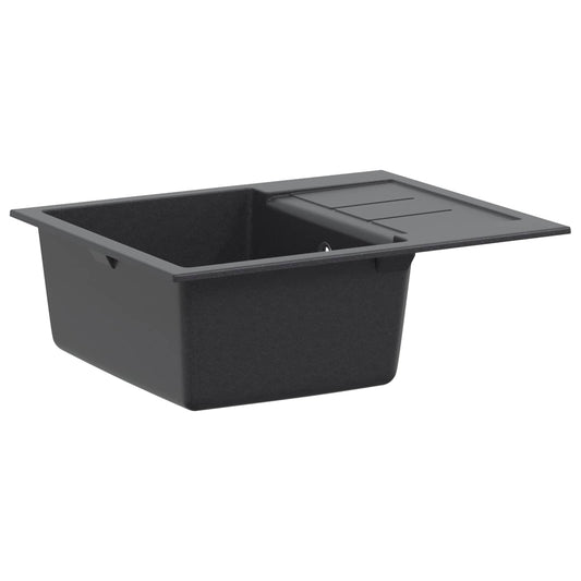 vidaXL Kitchen Sink Single Basin Granite 62 x 50 x 20 cm Graphite