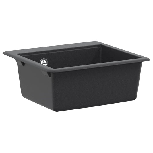 vidaXL Kitchen Sink Single Basin Granite 47 x 44 x 19 cm Graphite