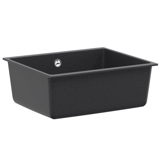 vidaXL Kitchen Sink Single Basin Granite 53 x 46 x 20 cm Graphite