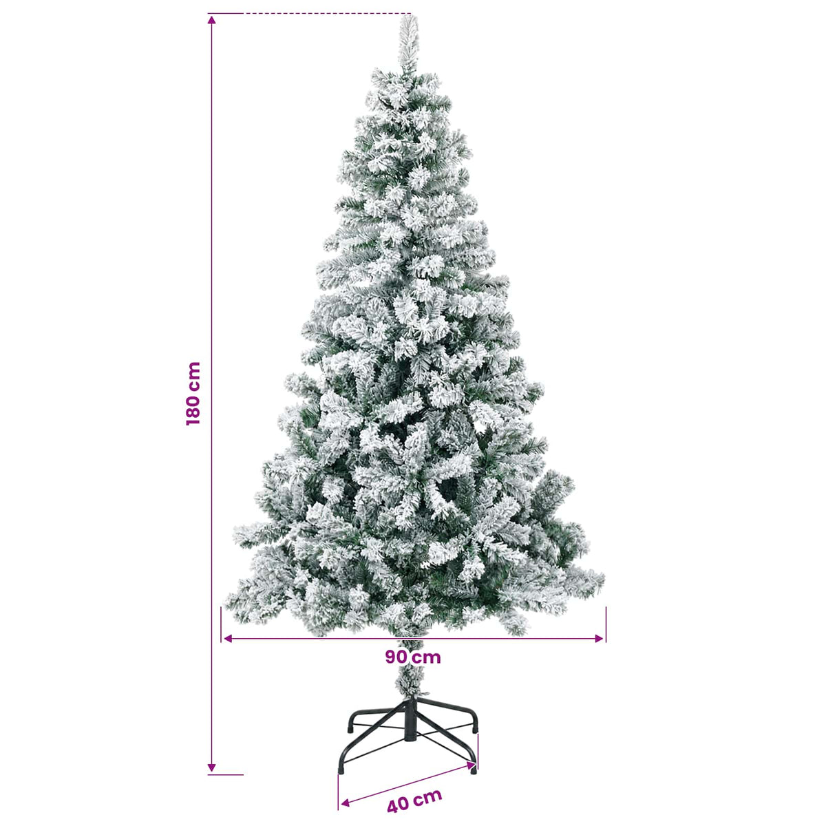vidaXL Artificial Christmas Tree with Bauble 180 cm 300 LEDs
