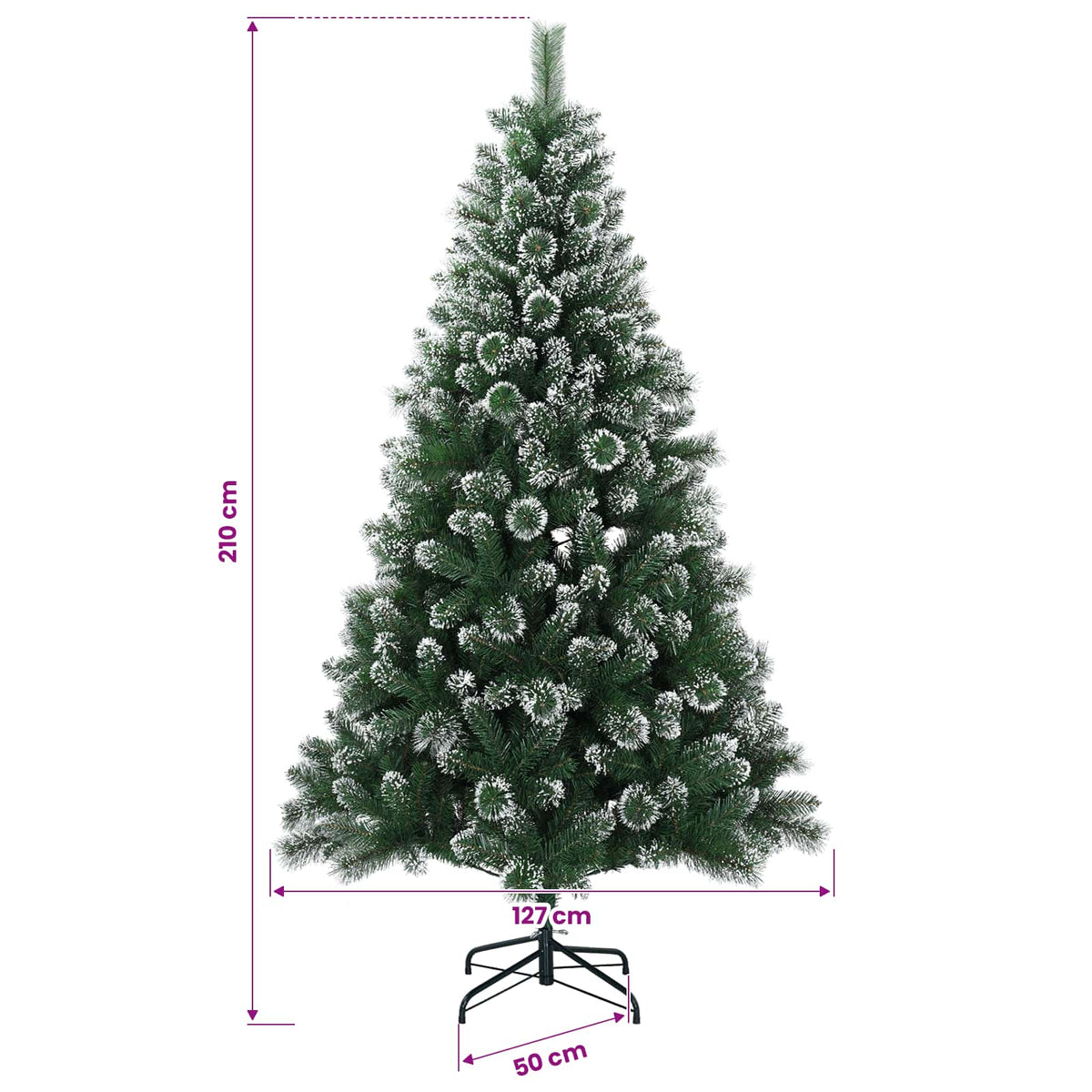 vidaXL Artificial Christmas Tree with Bauble 210 cm 300 LEDs