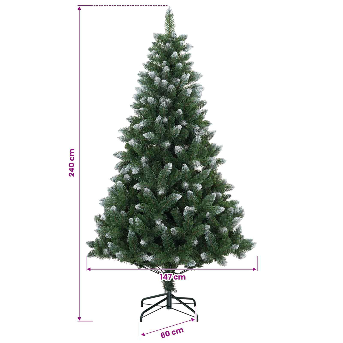 vidaXL Artificial Christmas Tree with Bauble 240 cm 300 LEDs