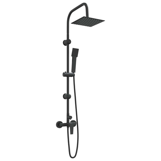 vidaXL Shower System Black Stainless Steel 21 x 48 x 112 cm