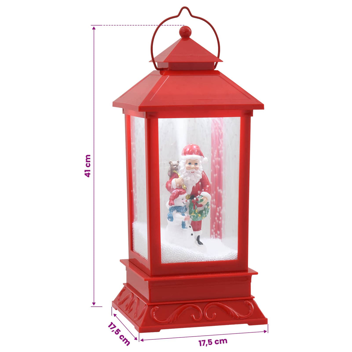 vidaXL Christmas Lantern ESPOO Cold White 17.5 x 17.5 x 41 cm