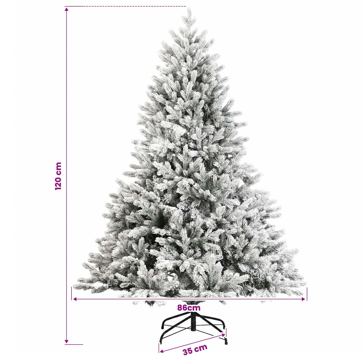 vidaXL Artificial Hinged Christmas Tree 120 cm 150 LEDs Warm White