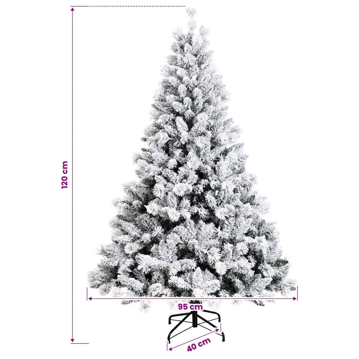 vidaXL Artificial Christmas Tree with Bauble 120 cm 150 LEDs