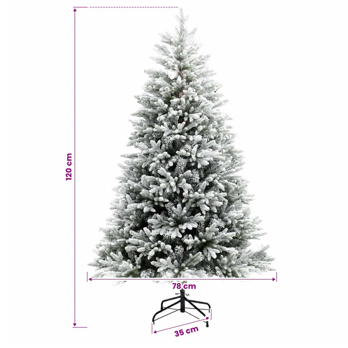 vidaXL Artificial Christmas Tree with Bauble 120 cm 150 LEDs