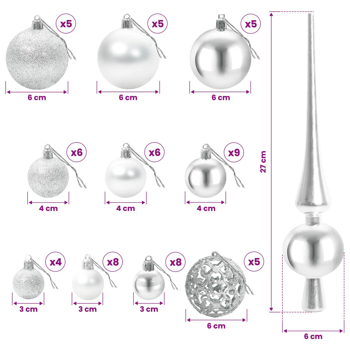 vidaXL Artificial Christmas Tree with Bauble 120 cm 150 LEDs