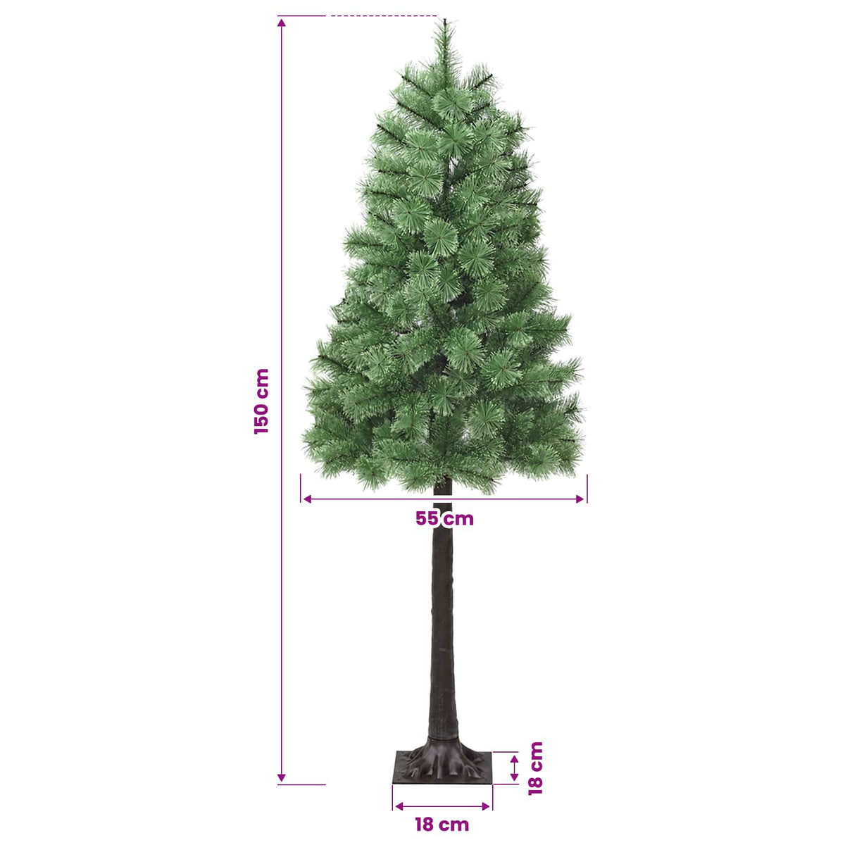 vidaXL Artificial Hinged Christmas Tree with Baubles 150 cm 150 LEDs
