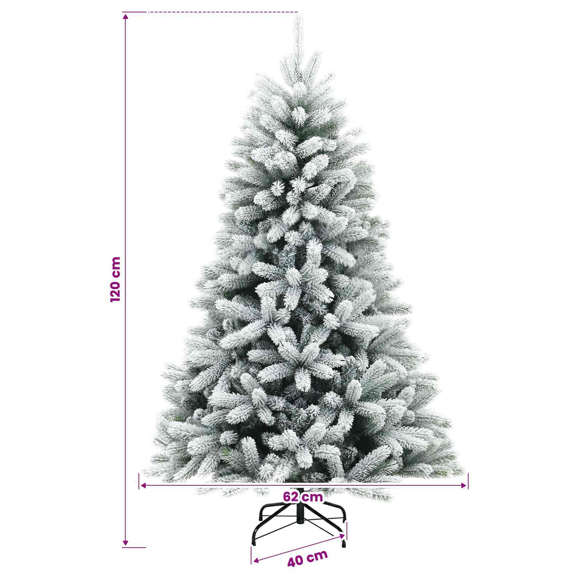 vidaXL Artificial Christmas Tree with Bauble 120 cm 150 LEDs