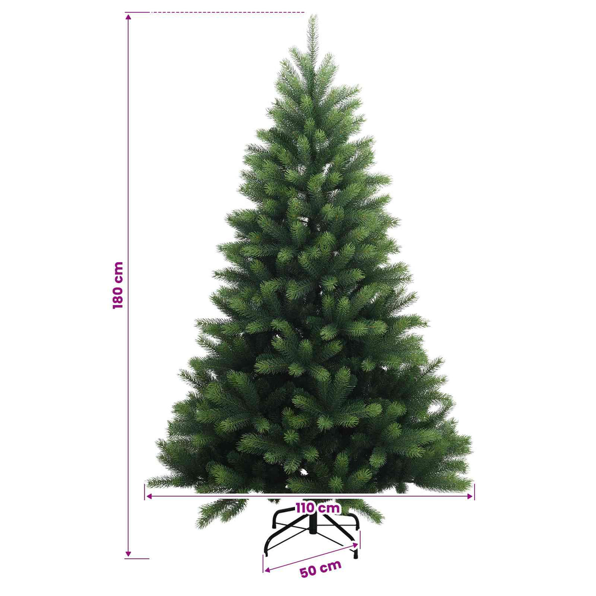 vidaXL Artificial Christmas Tree with Bauble 180 cm 300 LEDs