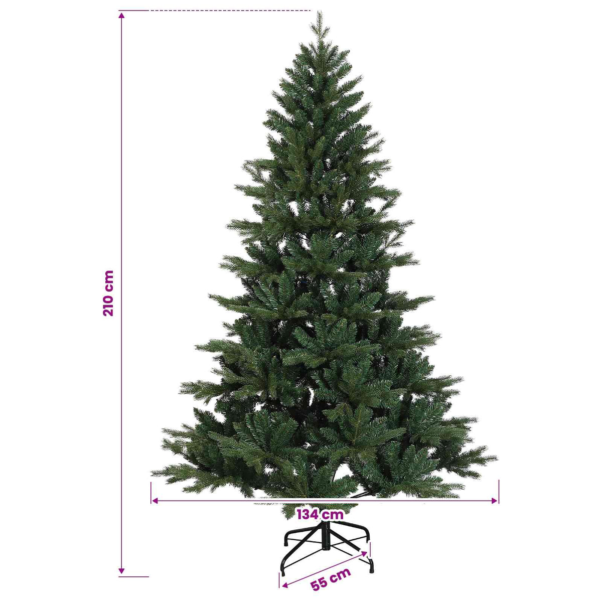 vidaXL Artificial Christmas Tree with Bauble 210 cm 300 LEDs