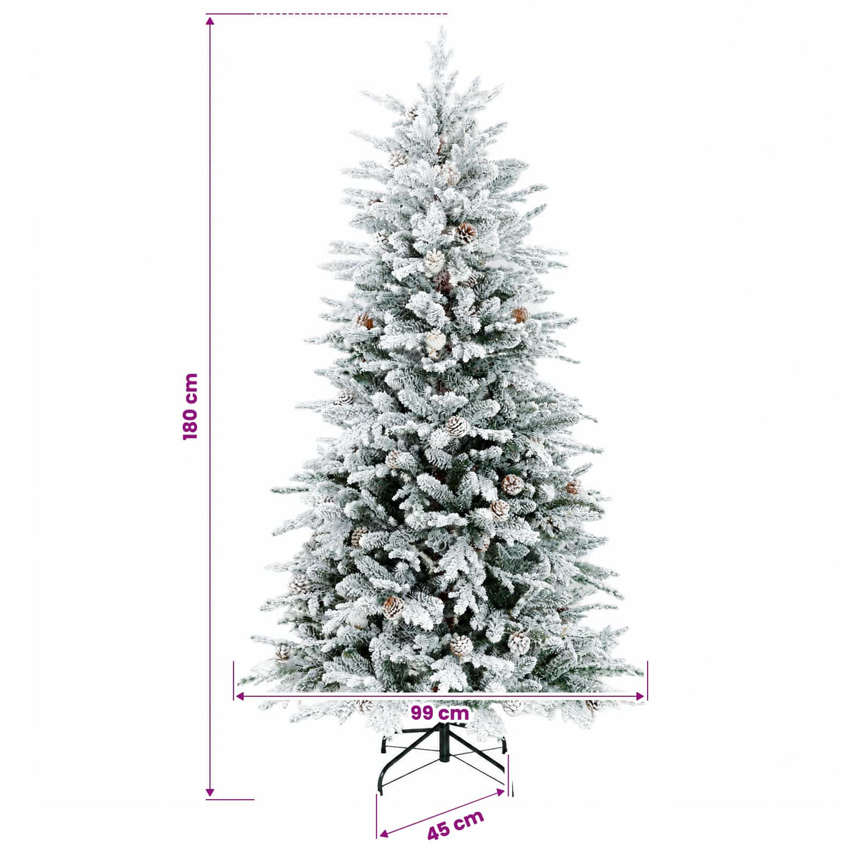 vidaXL Artificial Christmas Tree with Bauble 180 cm 300 LEDs