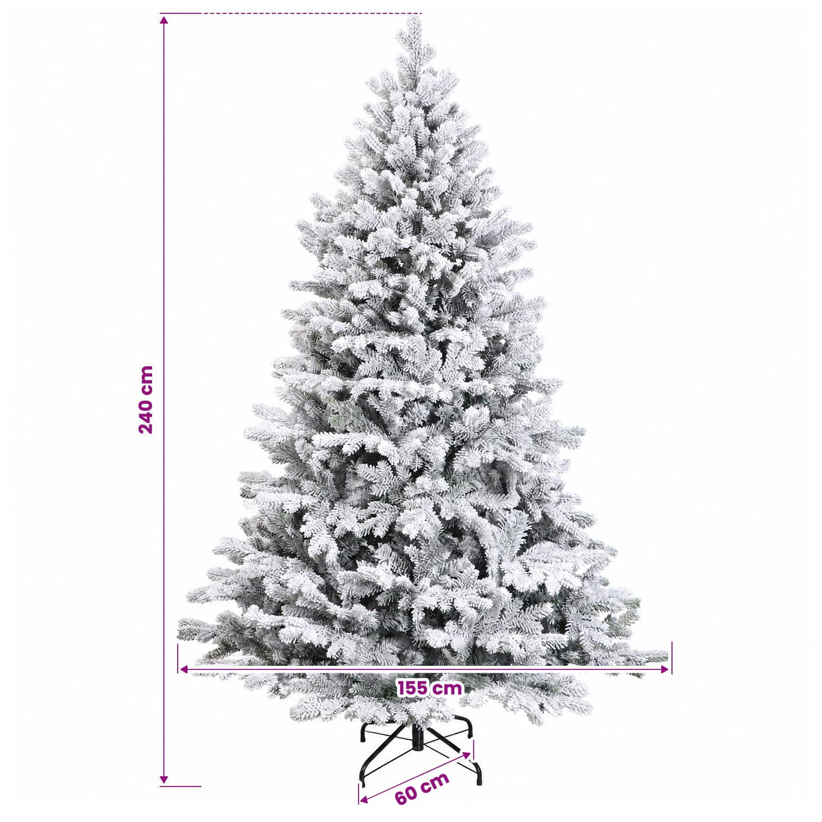 vidaXL Artificial Christmas Tree with Bauble 240 cm 300 LEDs