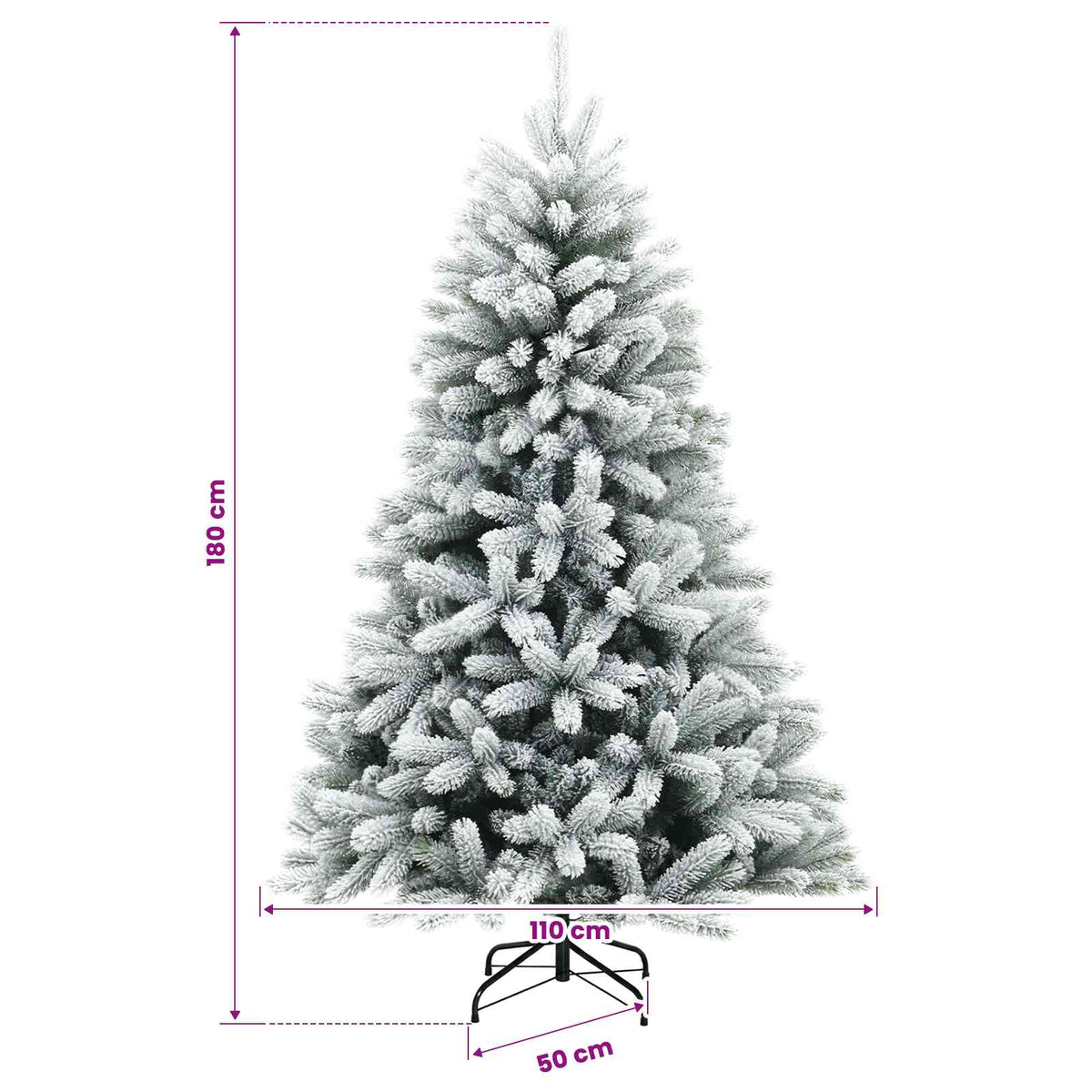 vidaXL Artificial Christmas Tree with Bauble 180 cm 300 LEDs