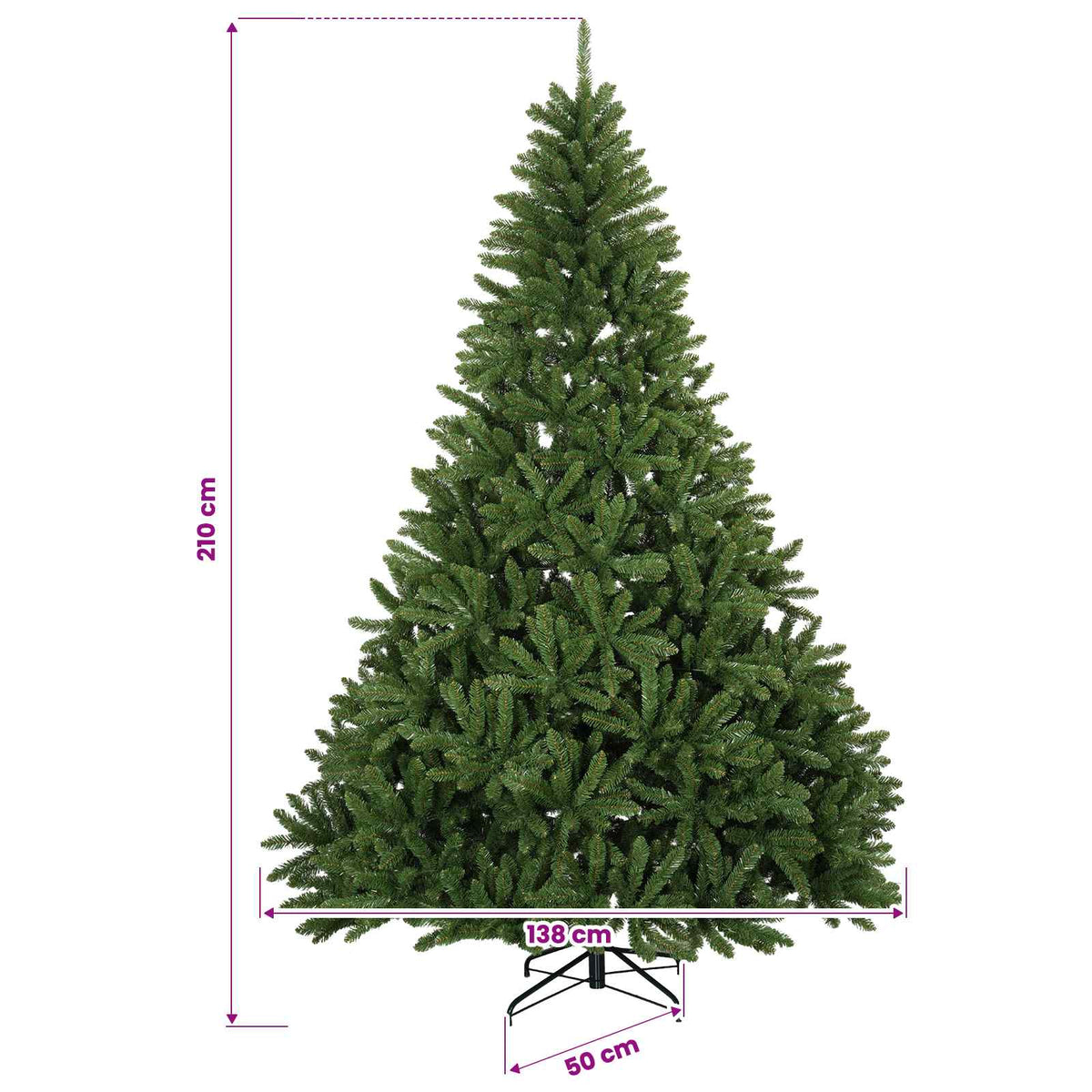 vidaXL Artificial Christmas Tree Light Green with Bauble 210 cm
