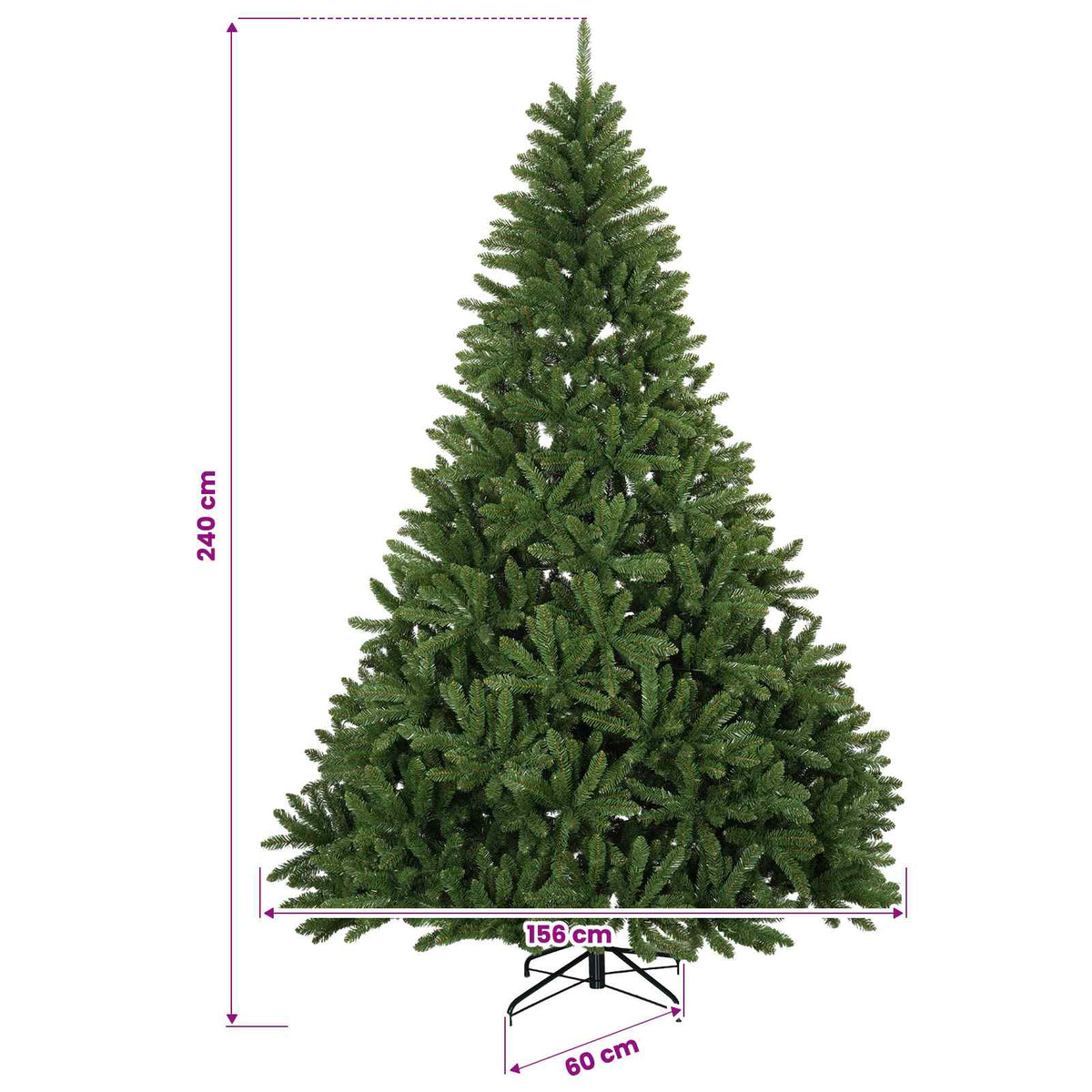 vidaXL Artificial Christmas Tree Light Green with Baubles 240 cm
