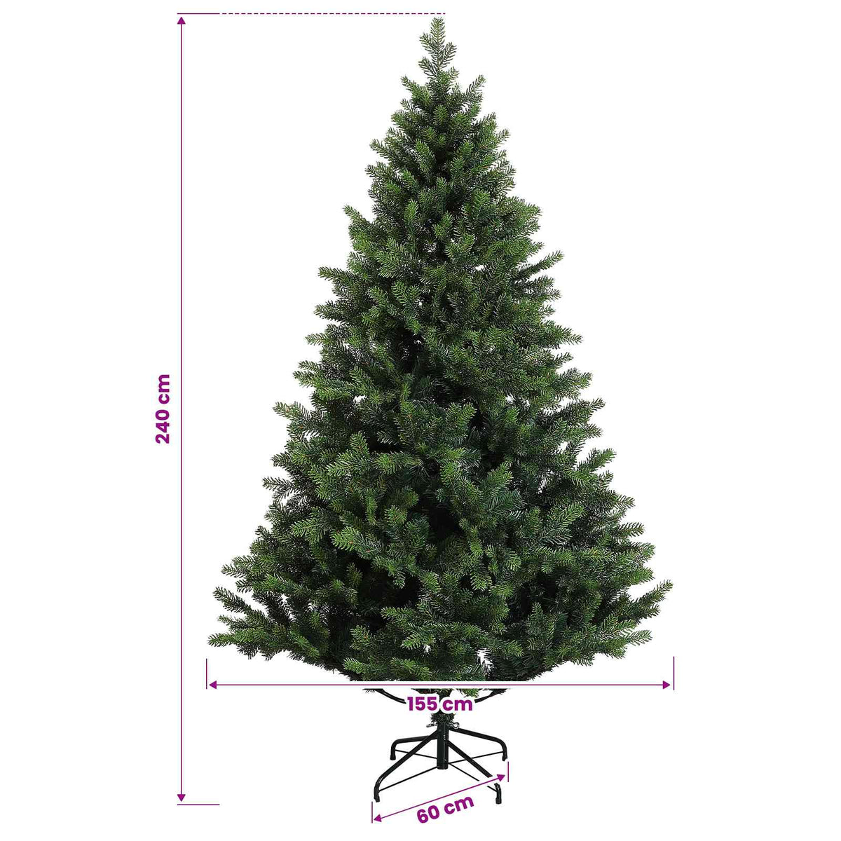 vidaXL Artificial Christmas Tree with Bauble 240 cm 300 LEDs