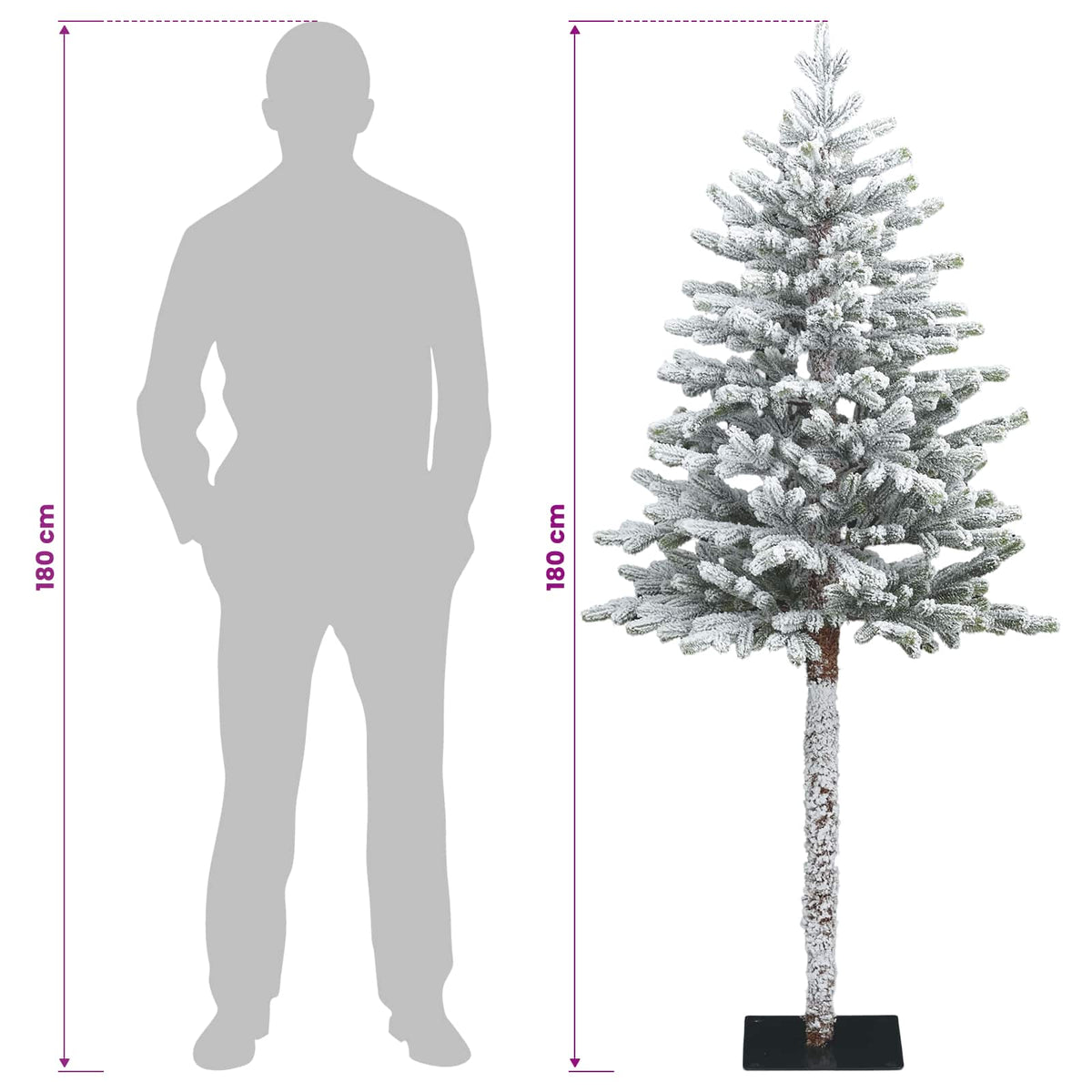 vidaXL Artificial Hinged Christmas Tree 180 cm PVC and Metal