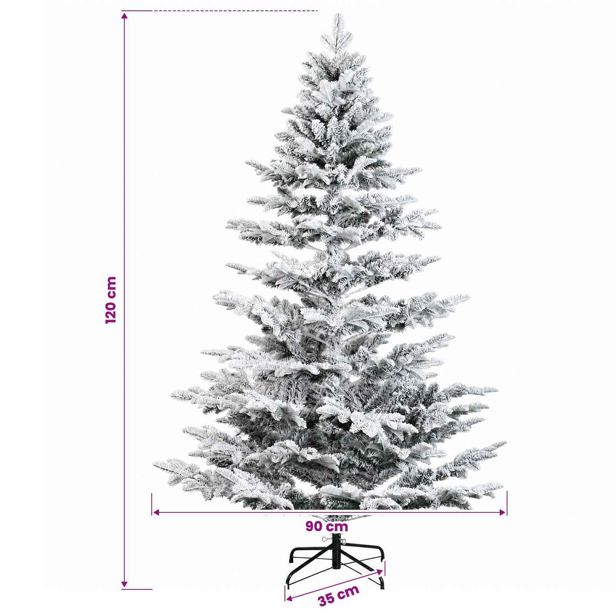 vidaXL Artificial Hinged Christmas Tree 120 cm PE & PVC