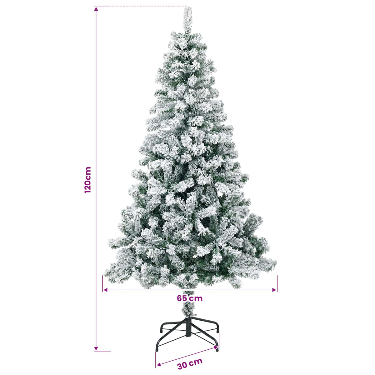 vidaXL Artificial Christmas Tree 120 cm PVC and Steel Green and White