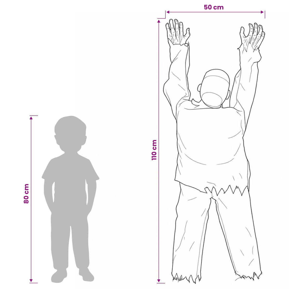 vidaXL Halloween Crawling Zombie SPOOKA Green 110 x 50 x 21 cm