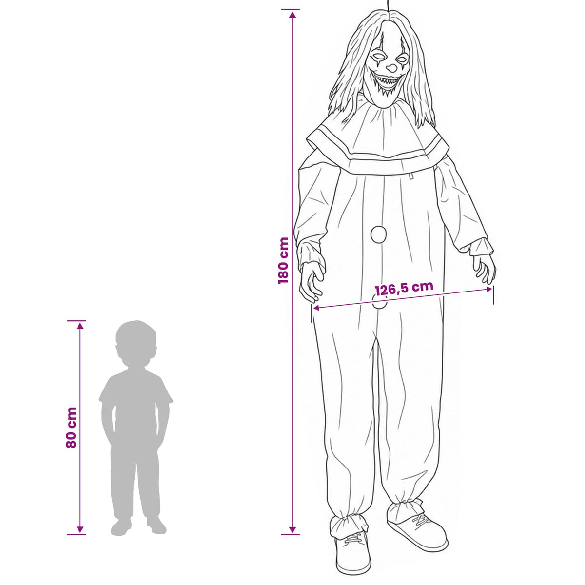 vidaXL Halloween Scary Clown SPOOKA Yellow and Blue 126.5 x 180 cm