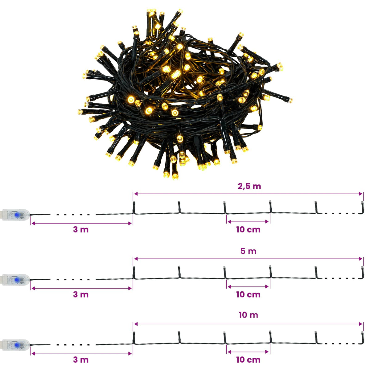 vidaXL Mini Christmas Tree 120 cm 275 LEDs Warm White PVC and PE