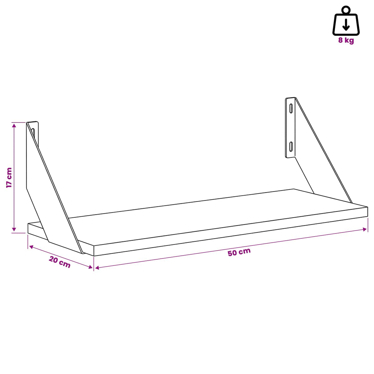 vidaXL Wall Shelves 2 pcs Old Wood 50 x 20 x 17 cm