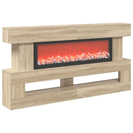 vidaXL Electric Fireplace Sonoma 150 x 21 x 77 cm Engineered wood