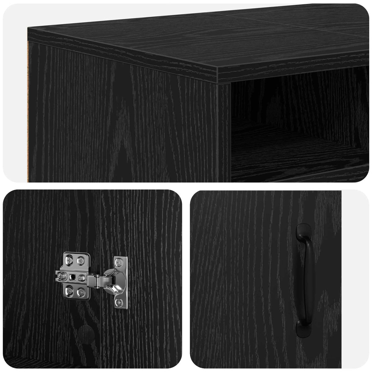 vidaXL Electric Fireplace Black Oak 100 x 33 x 55 cm Engineered wood