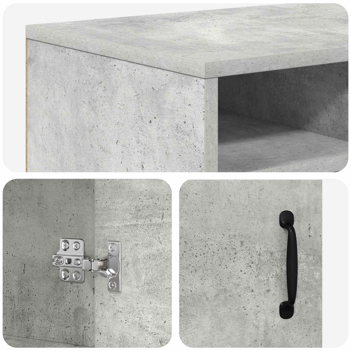 vidaXL Electric Fireplace Concrete 100 x 33 x 55 cm Engineered wood