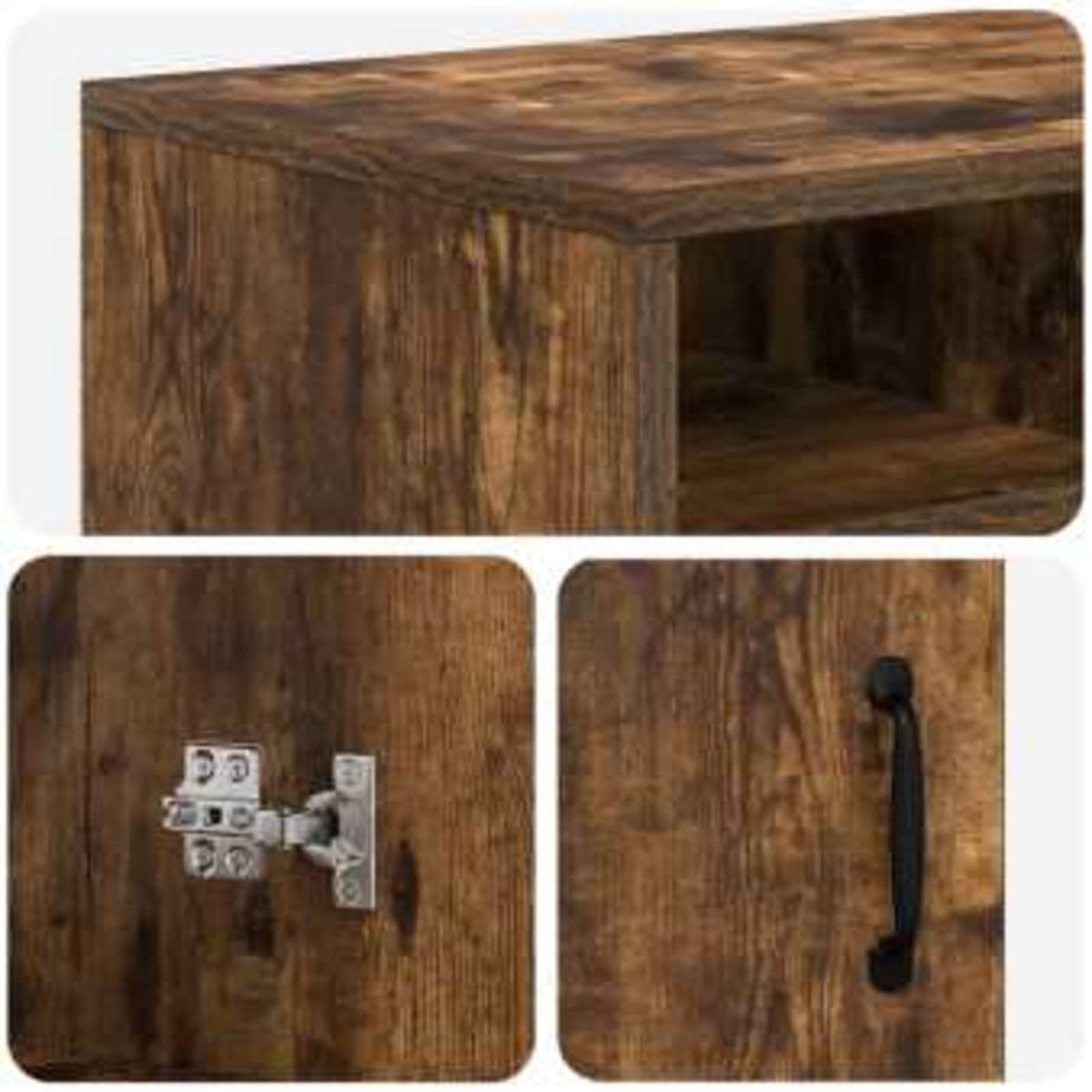 vidaXL Electric Fireplace Smoked Oak 100 x 33 x 55 cm Engineered wood