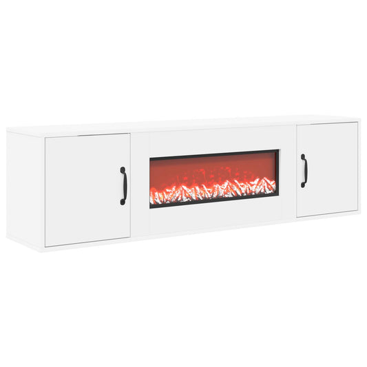vidaXL Electric Fireplace White 140.5 x 30 x 39 cm Engineered wood