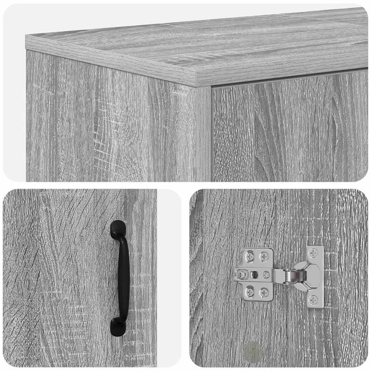 vidaXL Electric Fireplace Grey Sonoma 140.5 x 30 x 39 cm