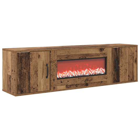 vidaXL Electric Fireplace Old Wood 140.5 x 30 x 39 cm Engineered wood