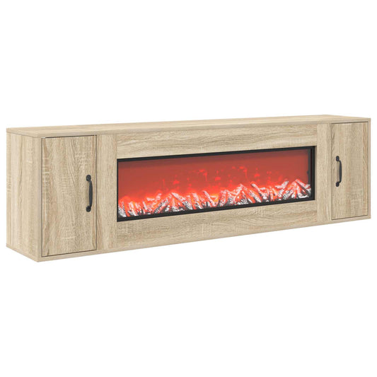 vidaXL Electric Fireplace Sonoma 155 x 30 x 44 cm Engineered wood