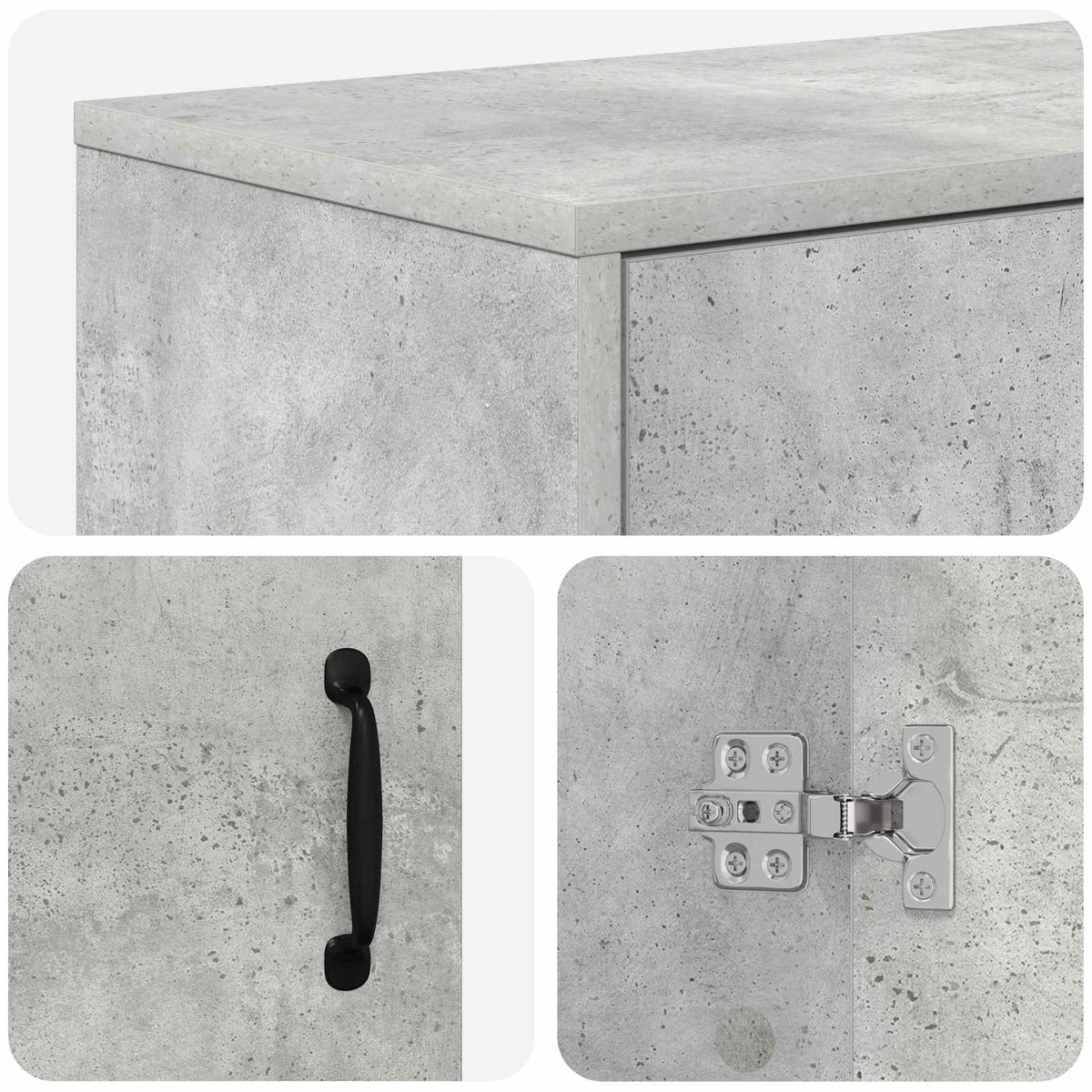 vidaXL Electric Fireplace Concrete 155 x 30 x 44 cm Engineered wood