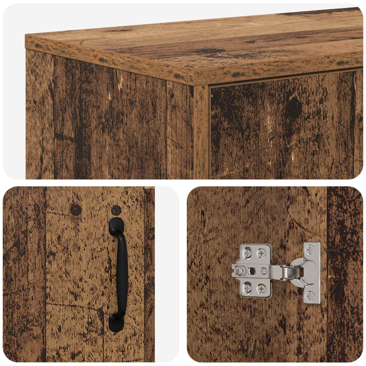 vidaXL Electric Fireplace Old Wood 155 x 30 x 44 cm Engineered wood