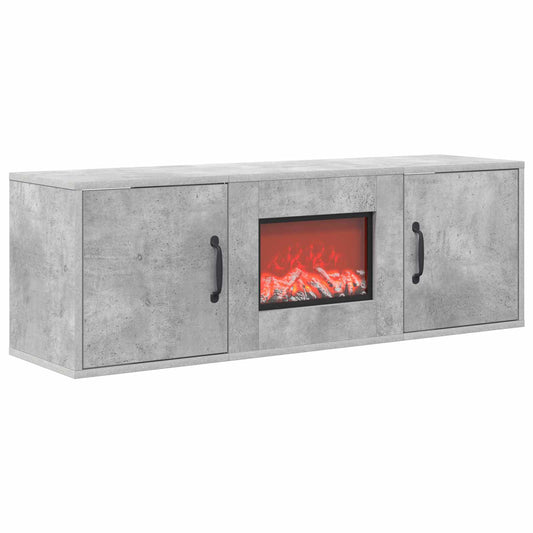 vidaXL Electric Fireplace Concrete 110 x 30 x 36.5 cm Engineered wood