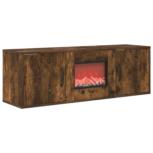 vidaXL Electric Fireplace Smoked Oak 110 x 30 x 36.5 cm