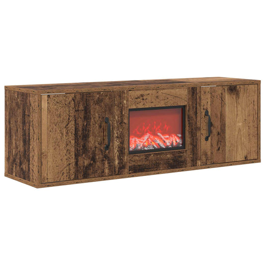vidaXL Electric Fireplace Old Wood 110 x 30 x 36.5 cm Engineered wood