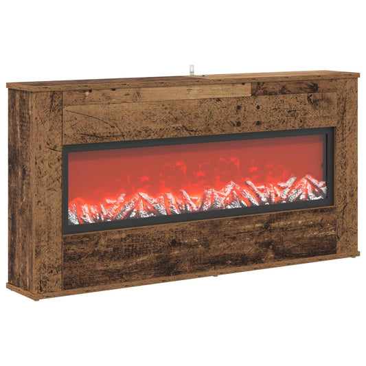 vidaXL Electric Fireplace Old Wood 114 x 18 x 58.5 cm Engineered wood
