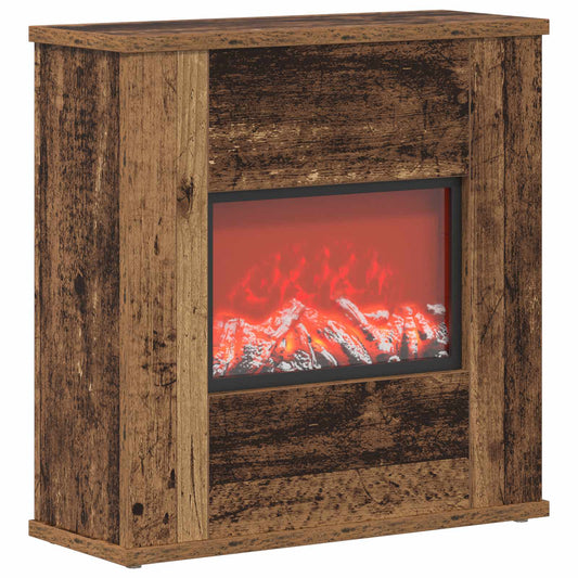 vidaXL Electric Fireplace Old Wood 47 x 18 x 48 cm Engineered wood