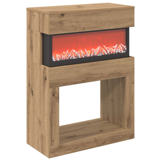 vidaXL Electric Fireplace Artisan Oak 64 x 30 x 87 cm Engineered wood