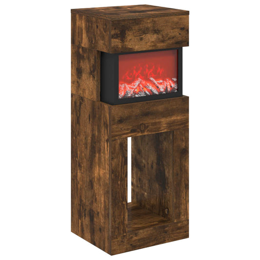 vidaXL Electric Fireplace Smoked Oak 35 x 30 x 86 cm Engineered wood