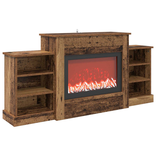 vidaXL Electric Fireplace Old Wood 140 x 30 x 67 cm Engineered wood