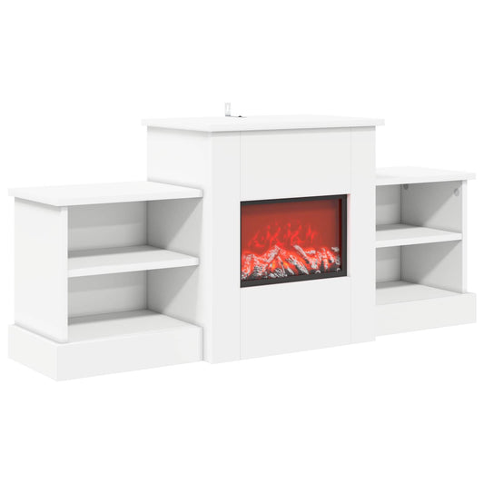 vidaXL Electric Fireplace White 110 x 30 x 50 cm Engineered wood